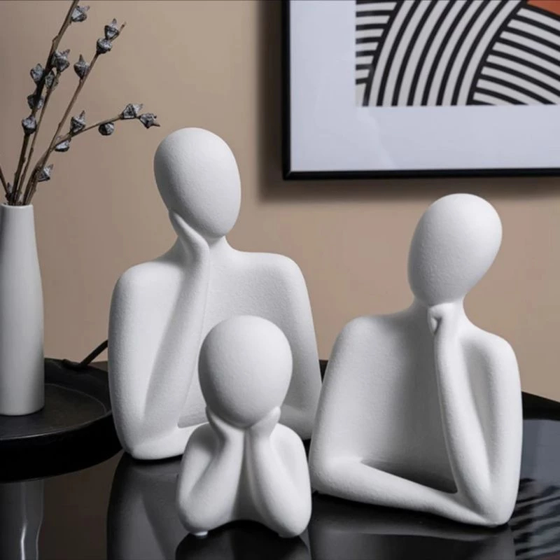 Estátua de gesso cerâmico moderna, família, minimalista Casa Quarto Sala, ornamentação