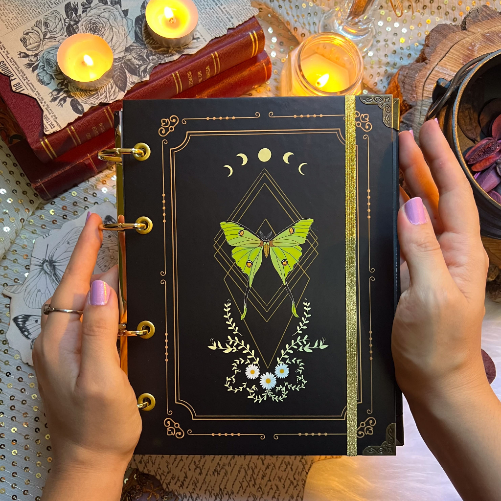 Fichário Argolado A5 Artesanal Luna Moth em Oferta na Shopee