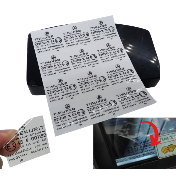 SELOS TRANSPARENTE SEKURIT AUTOLATINA / LINHA VOLKSWAGEN E FORD - DECALQUE DOS VIDROS 70% (KIT C/12 UNDS)