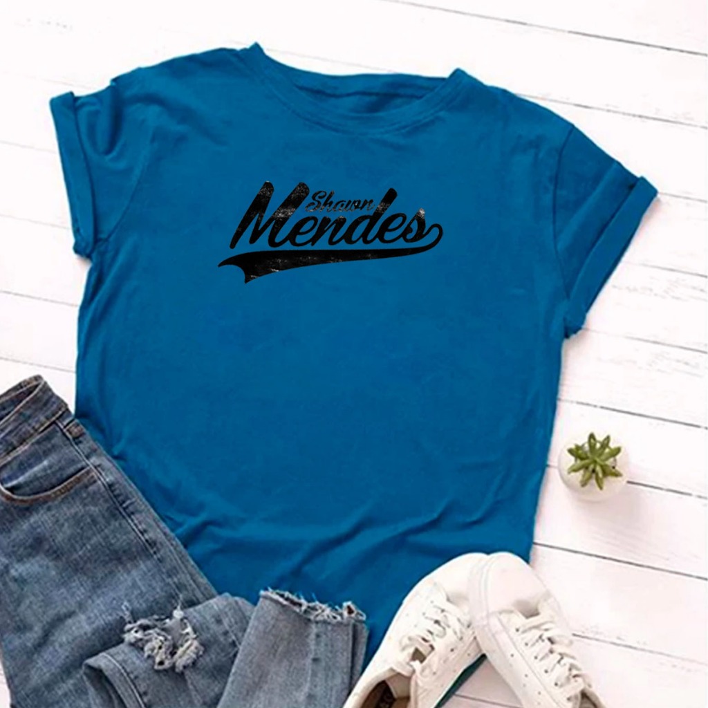Camisa Camiseta Slim Basica Algodão Costumizada Shaw Mendes Cantor Exclusivo Casual