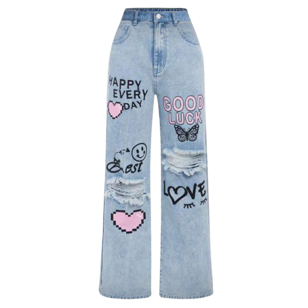 Calça jeans pantalona meninas wide leg infantil calça folgada juvenil 8 ao 16 premium