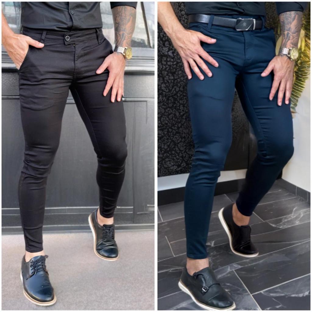 Calça Masculina Sport Fino Social Tecido Sarja Acetinada Premium em Oferta na Shopee