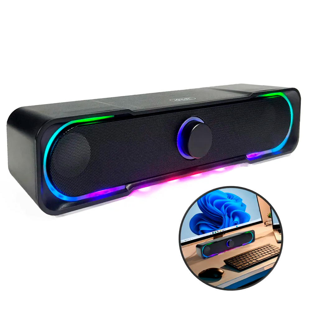 Mini Soundbar Caixa De Som Potente Para Smart Tv e Pc Notebook P2 Modelo KNUP 6W RMS KP-RO801