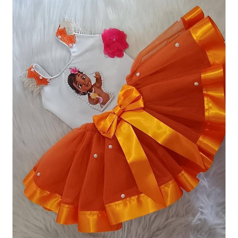 Roupa da Moana Fantasia Moana Luxo Baby Infantil Aniversário da Moana