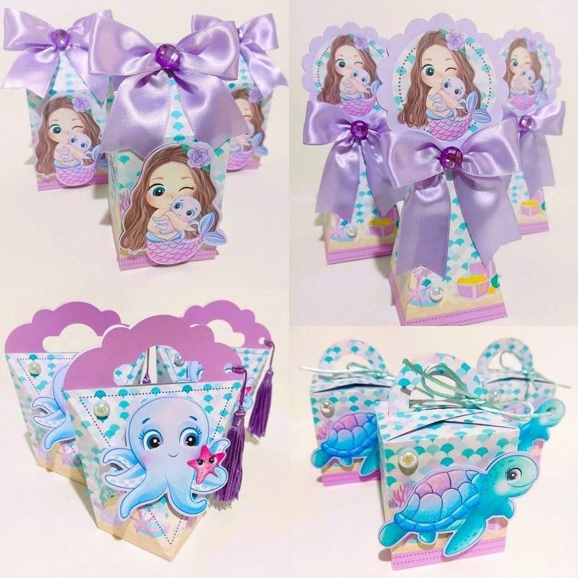 Personalizados Sereia Cute - Kit Festa PEGUE E MONTE em Oferta na Shopee