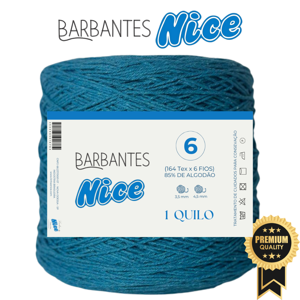 Barbante Premium Colorido Para Crochê Fio 6 - 1kg