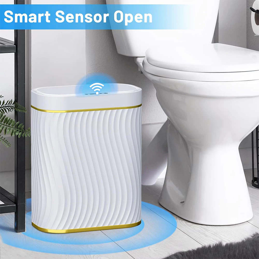Abre Fácil em Toque 8L Lixeira Com Sensor Inteligente Para Uso Doméstico, Com Tampa, Banheiro, Sala De Estar em Oferta na Shopee