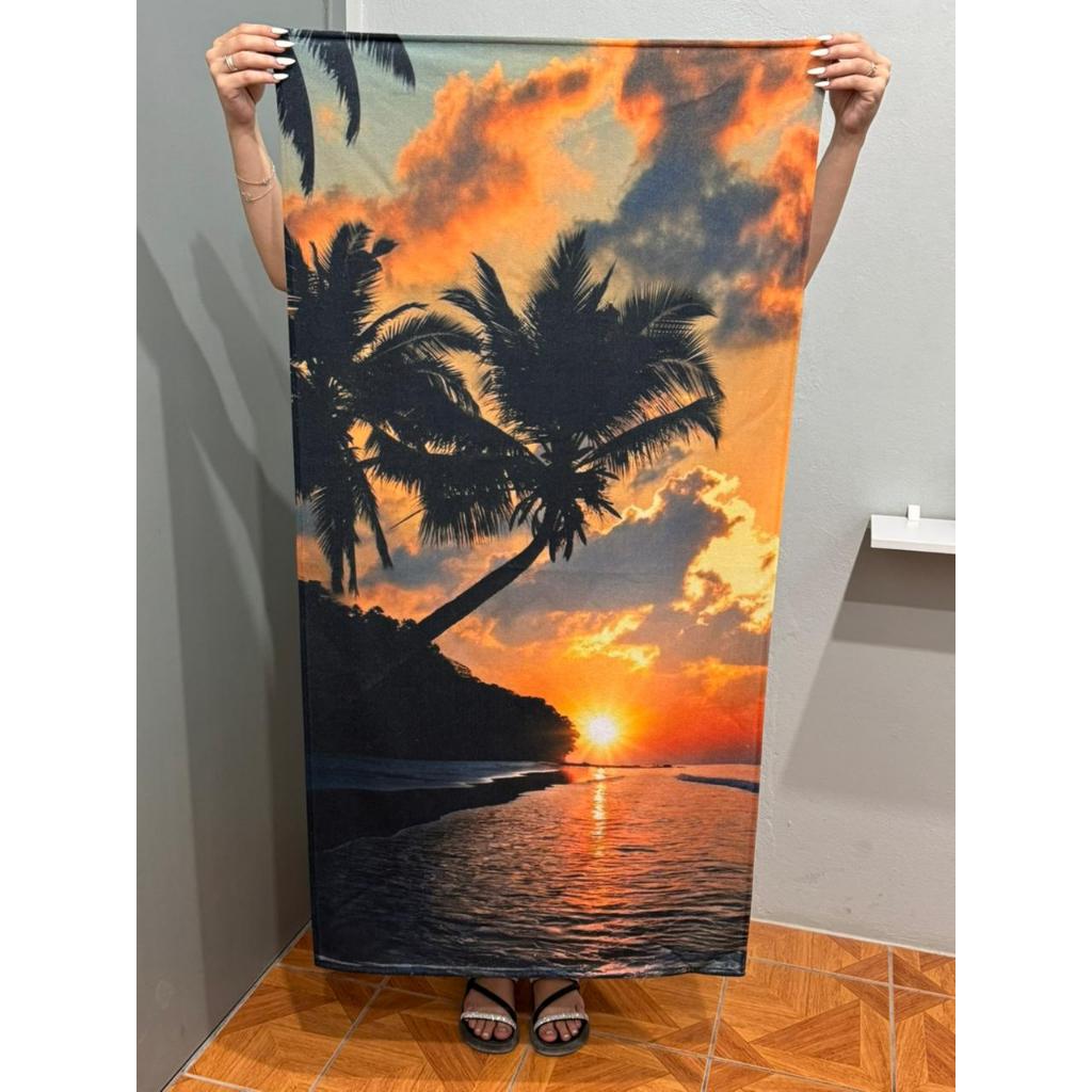 Toalha De Praia Piscina Banho Gigante Promoção Presente Lembrança 1,40 x 0,70 em Oferta na Shopee