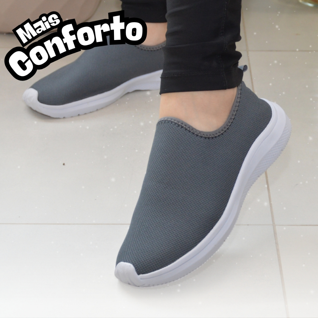 Sneaker Feminino Calce Fácil e Ortopédico para Academia e Casual G-1