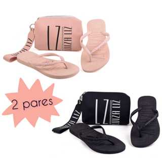 CHINELO COM NECESSAIRE KIT COM 2 PARES LUIZA LIZ em Oferta na Shopee