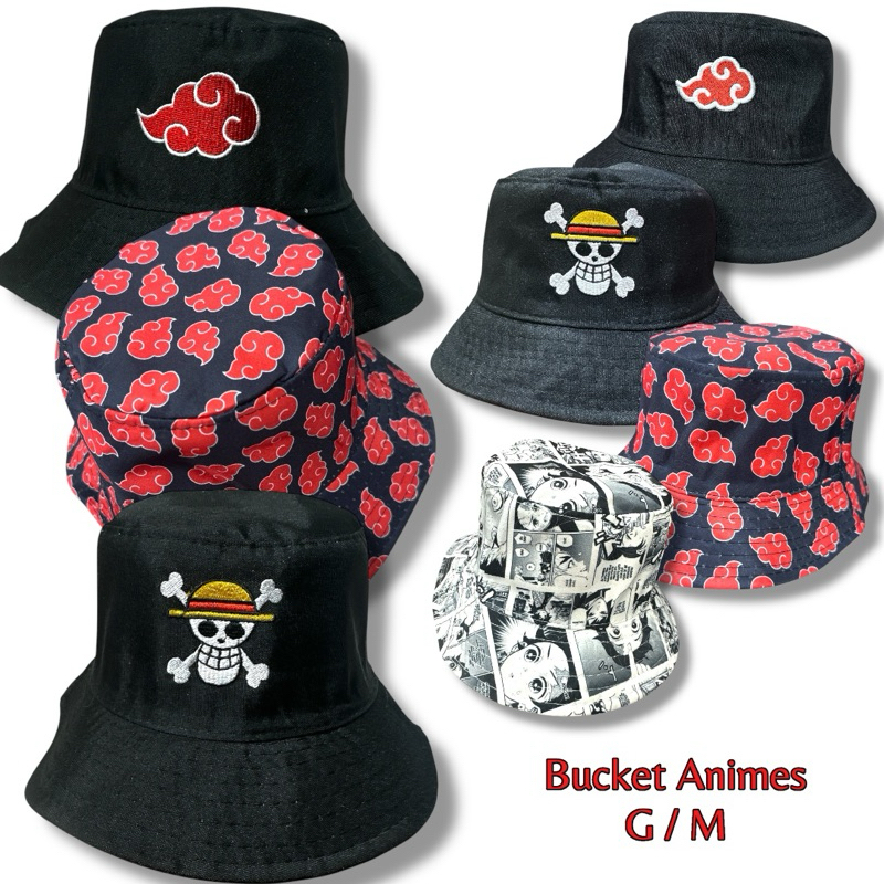 Chapéu Bucket Hat Naruto Nuvem - Chapéu Bordado Akatsuki Anime Adulto Juvenil Cata-ovo Fantasia