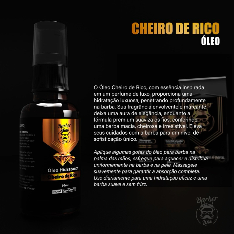 Kit Barba Cheiro De Rico, Balm, Óleo, Shampoo e Maquina De Barbear — imagem 2 de 2