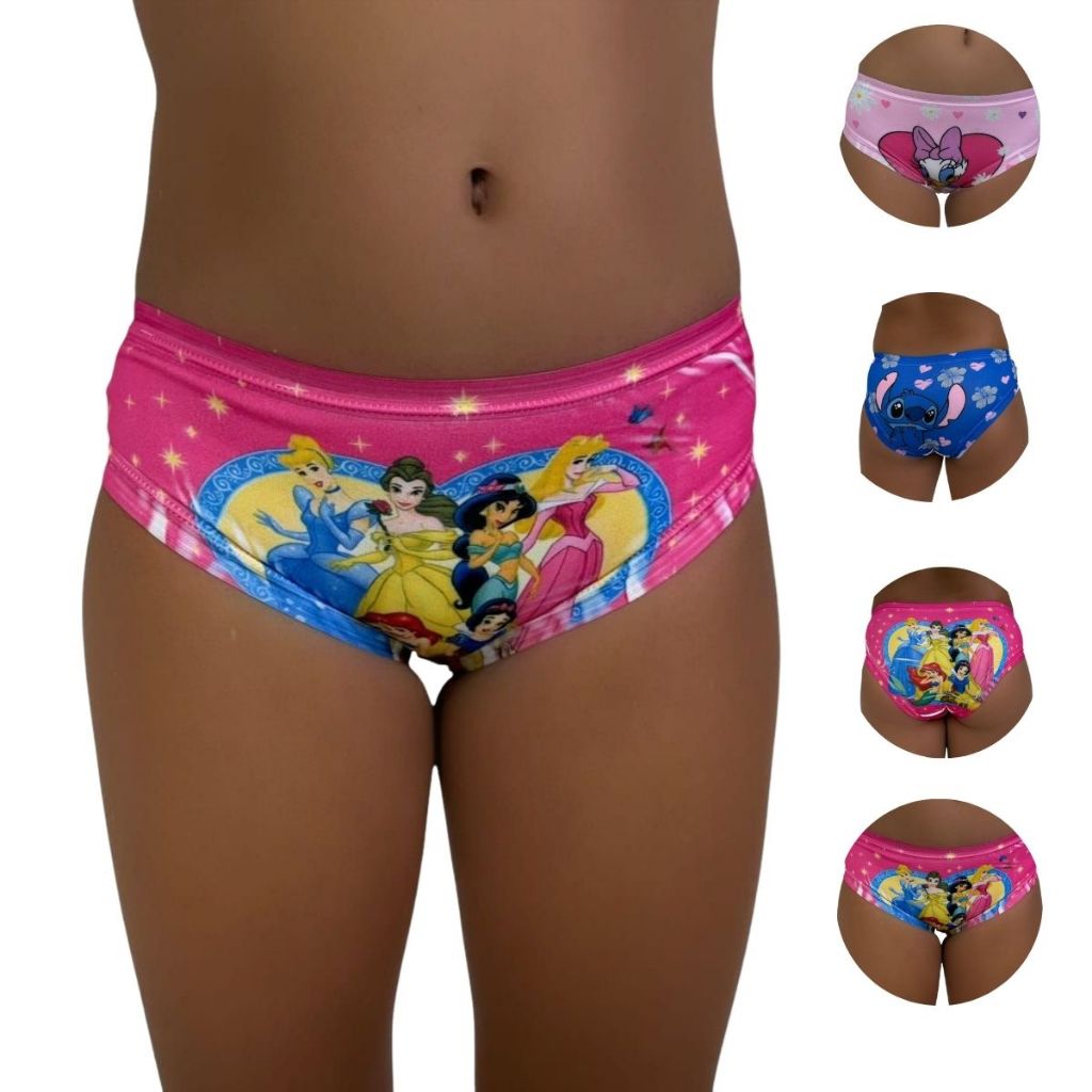 Kit 10 Calcinha Menina Conforto Elástico Sublimada Confortável Sortido