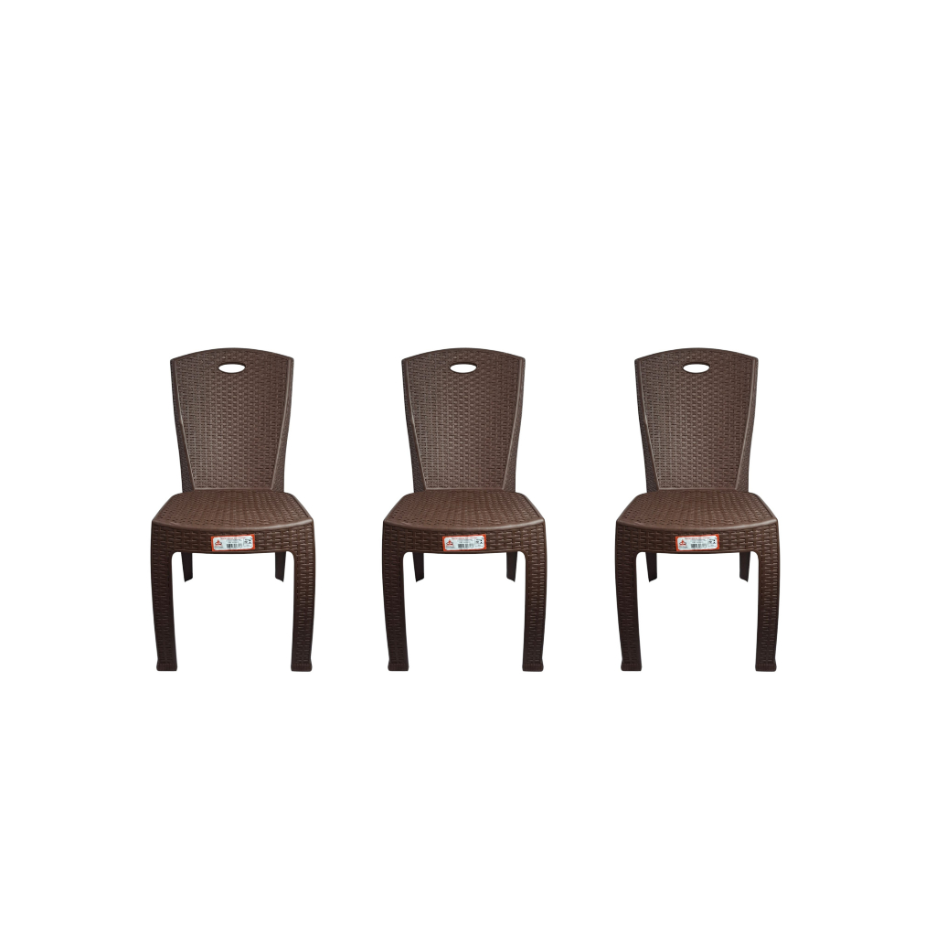 kit 3 Cadeiras Bistro Rattan Cairo Jardim Área Externa Marrom