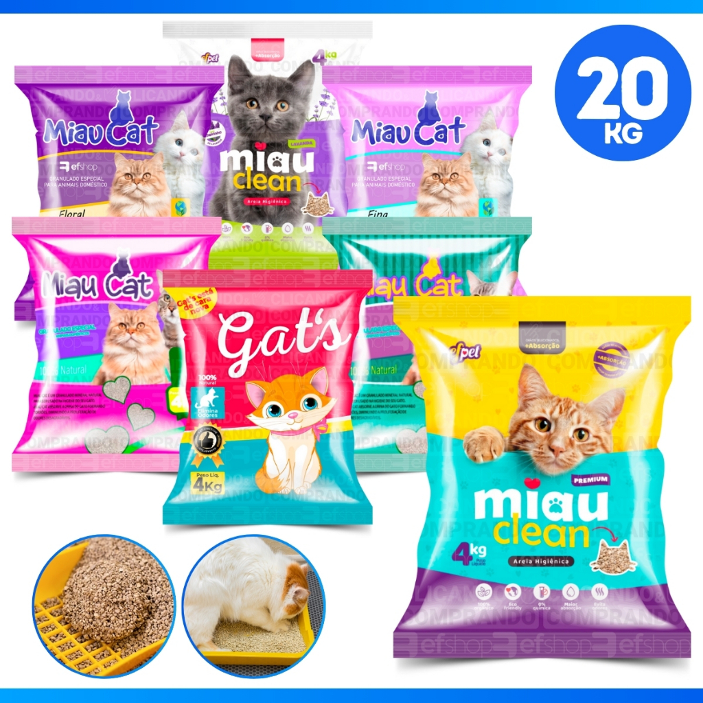 Areia EF Pet Biodegradável 4 Kg Grãos Finos - Frete Grátis - MAIS BARATO - PROMOÇÃO - ATACADO