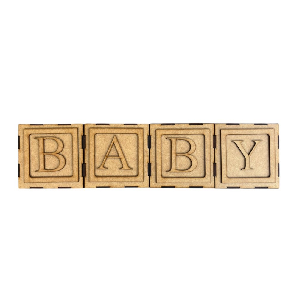 Cubo Baby 12x12cm Decoração Mesa Menino Menina Maternidade Chá Revelação Festa Mdf Crú