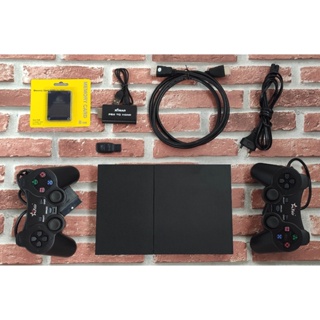 PS2 NA CAIXA COM 2 CONTROLES + PEN DRIVE 64GB OPL + HDMI + JOGOS + MEMORY CARD em Oferta na Shopee