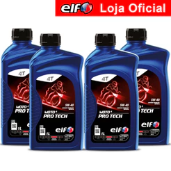 Kit 4x Óleo Sintético 5w-40 Elf Moto 4 Pro Tech