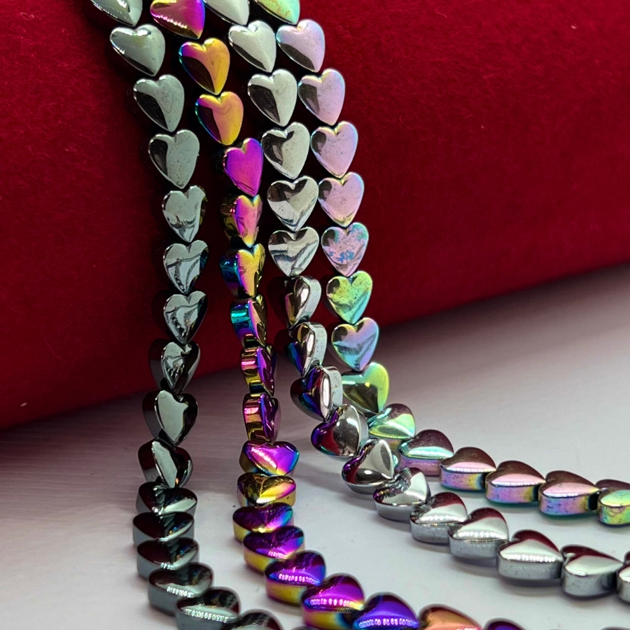 Fio de Hematita Coração 6mm Artesanato Pulseiras Colares em Oferta na Shopee