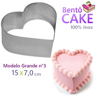 Aro  Inox Coração 15 x 7,0 cm  - Edição Bento Cake em Oferta na Shopee