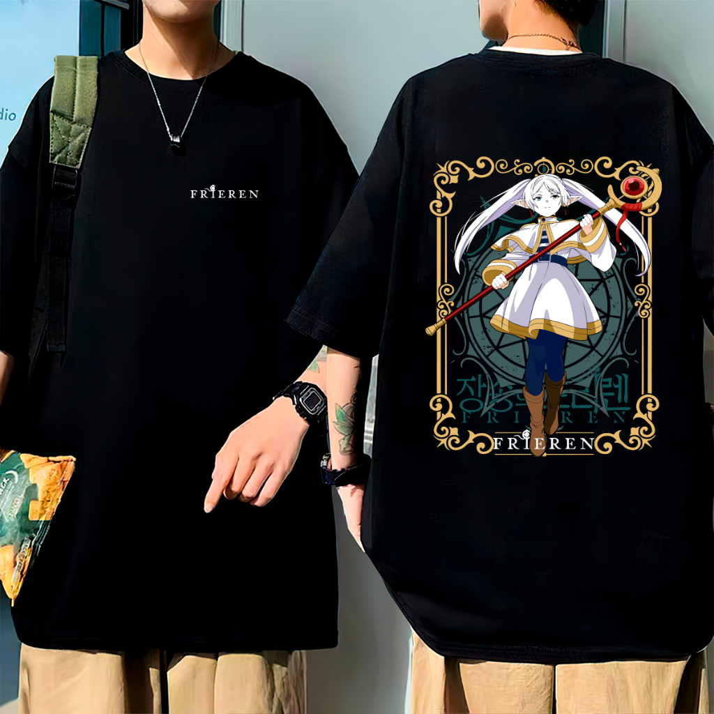 Camiseta Algodão Oversized Anime Frieren Mangá Japonês