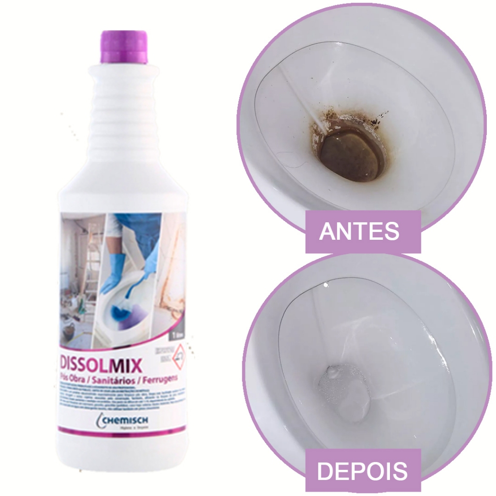 Detergente Dissolmix Tira Manchas De Sanitário Remove Marca D'água 1L Envio Imediato