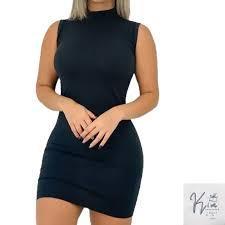 kit  2 vestido feminino curto canelado casual GOLA alta