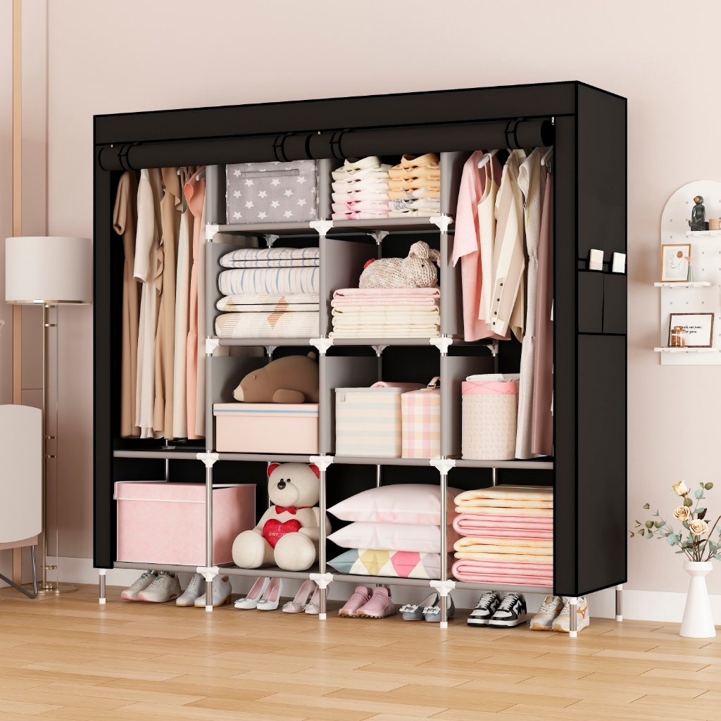 Guarda Roupa Dobrável Organizador de Roupas Grande Portátil Multiuso Armário de Tecido