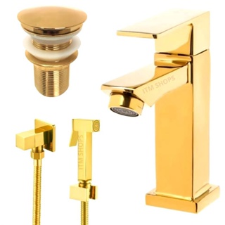 Kit Ducha Higiªnica Metal Dourada Ouro (11475G+15083G+14840G) em Oferta na Shopee