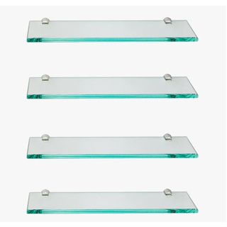 Kit 4 unidades prateleiras de vidro incolor 25x10 cm. em Oferta na Shopee