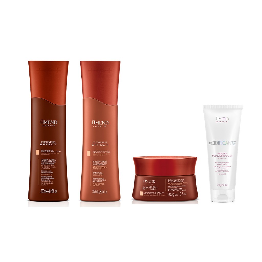 Amend Expertise KIT Cobre Effect Sh + Cond + Másc + Acidificante Máscara de Equilíbrio do PH 250g