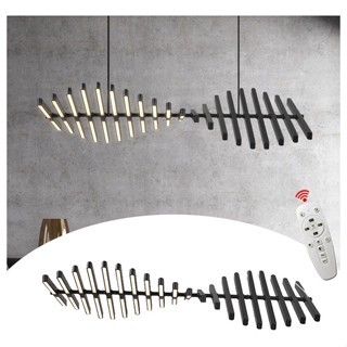 Lustre De Led Minimalista Luminária Moderna 3 Cores Controle Remoto 100w