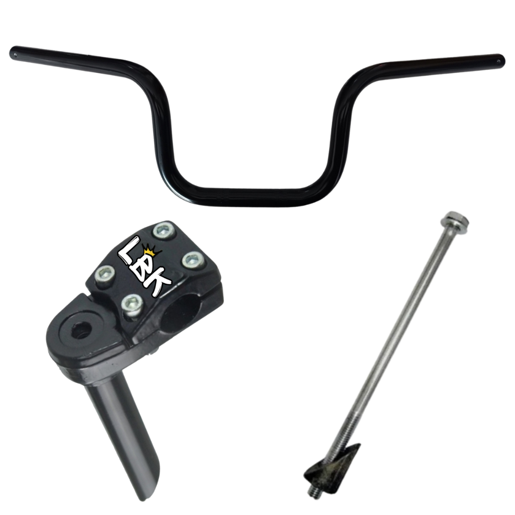 Guidão Moto 160 Preto Mesa Lbk Suporte Bike Agulha Expander aro 20 aro 24 aro 26 Montadinha Motorizada