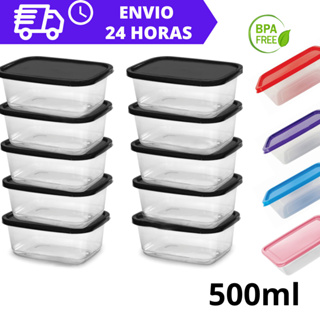 Kit 10 Potes Transparentes Marmita 500 ml Para Freezer e Microondas  BPA Free Organizador em Oferta na Shopee