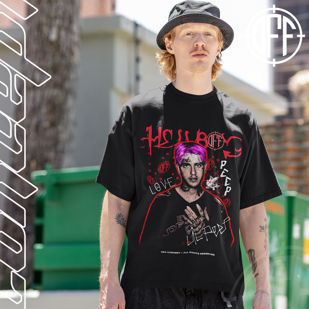 Camiseta Basica e OVERSIZED Lil Peep Hellboy Cry Baby Love Graphic Vintage Unissex - Offconcept