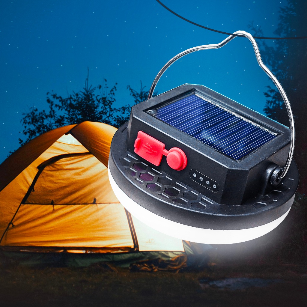 Lanterna De Acampamento Com Carregador De Energia Solar/USB - A355 em Oferta na Shopee