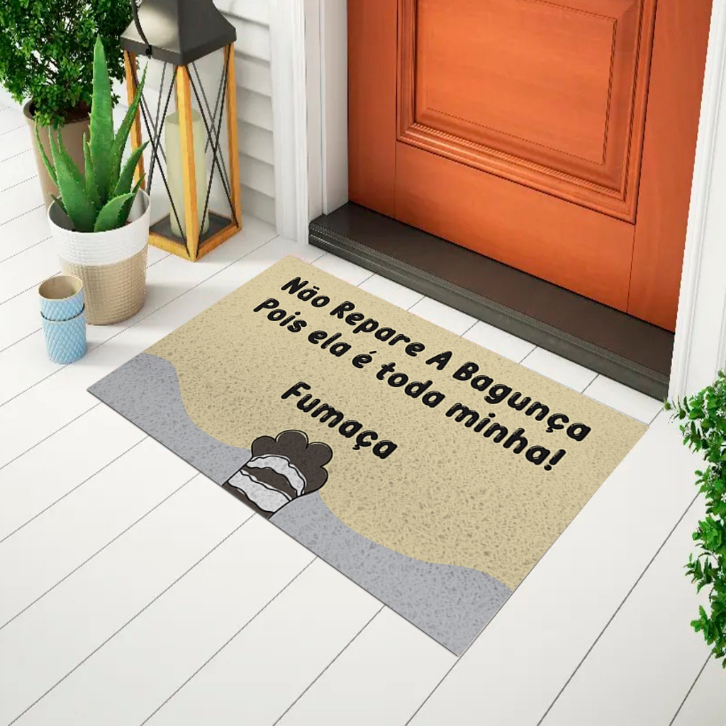 Tapete Divertido Não Repare a Bagunça Personalizável com Nomes (Gatos)