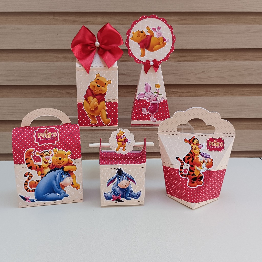 kit festa URSINHO POOH/Lembrancinha personalizada/caixinha para festa/festa infantil
