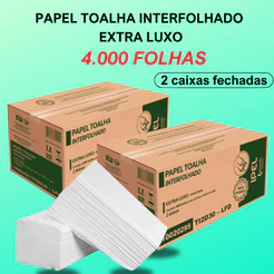 4.000 FOLHAS - Papel Toalha Interfolhado Extra Luxo Folha Dupla Ipel - 2 CAIXAS FECHADAS