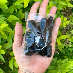100g de OBSIDIANA Pedra Rolada 2 à 3 cm - Lava Vulcânica Cristalizada.