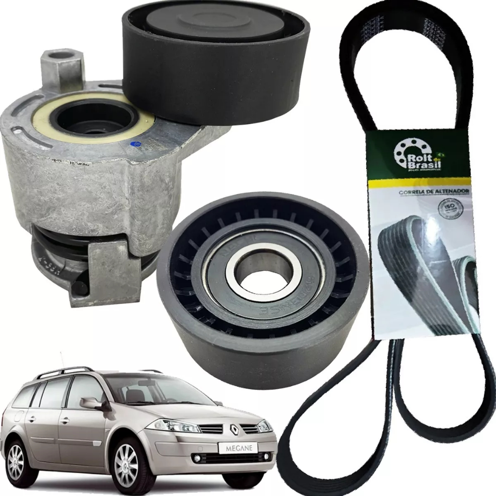 Kit Correia do Alternador Tensor Polia Renault Megane 1.6 16v 2008 2009 2010 2011 2012 2013