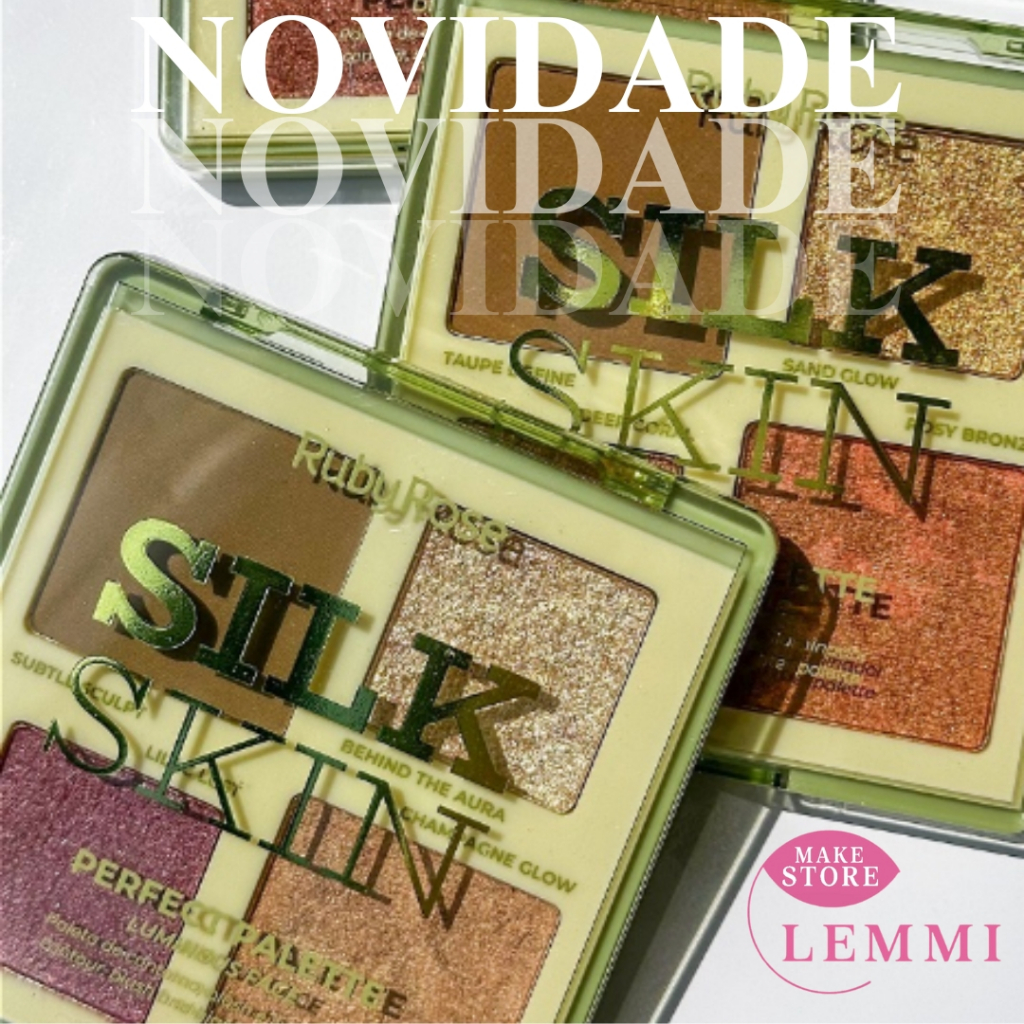 Paleta de Contorno Blush e Iluminador Silk Skin - Ruby Rose em Oferta na Shopee
