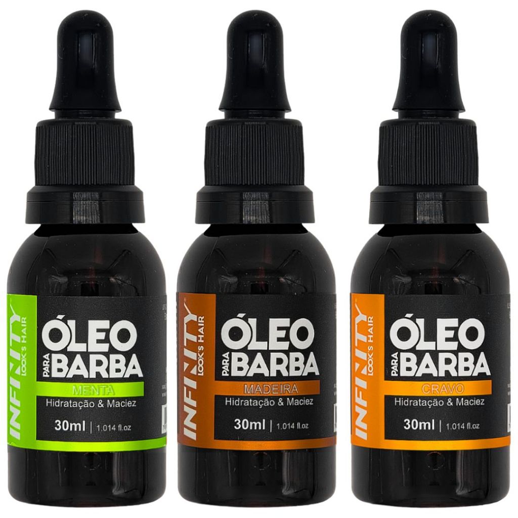 ÓLEO PARA BARBA MENTA, MADEIRA E CRAVO 30ML INFINITY