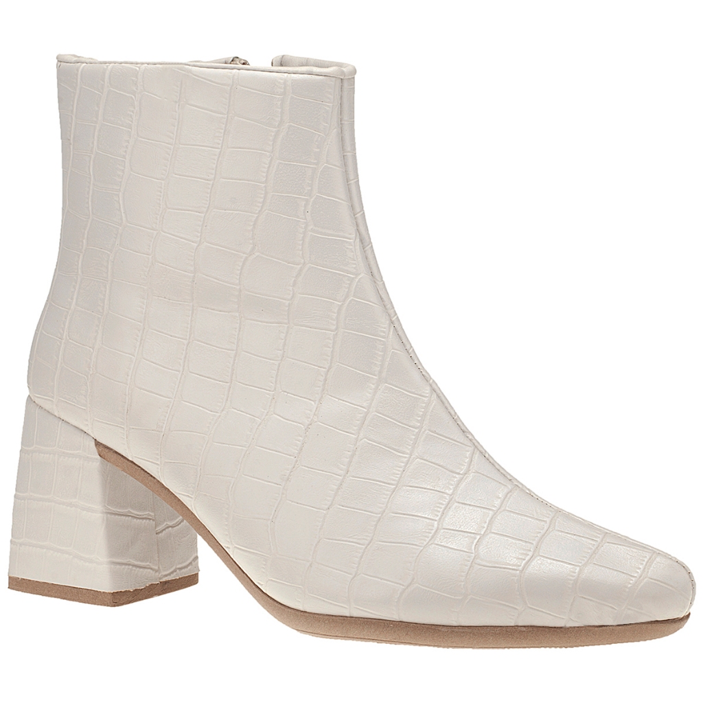Bota Feminina Bico Fino Saltinho Shekinah Ziper Croco Clássica Moderna Moda Novidade em Oferta na Shopee