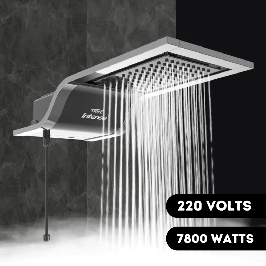Chuveiro Ducha Eletrônico Intense Preto Cromado 220V 7800W Aquecimento Banheiro Pressão Ec...