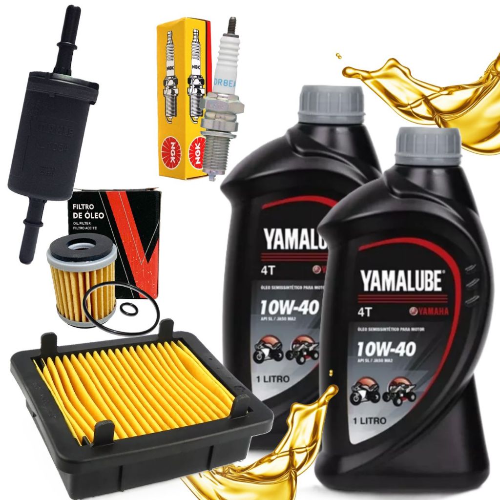 Kit Revisão Lander 250 2016-2025 / Teneré 250 2016-2019 Troca Óleo Yamalube 10w40 Filtros e Vela Ngk em Oferta na Shopee