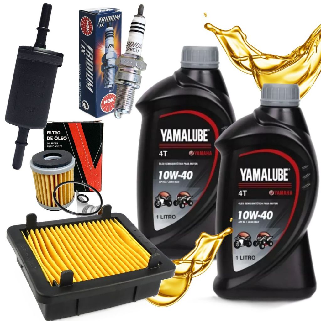 Kit Revisão Lander 250 2016-2025 Troca Óleo Yamalube 10w40 Filtros + Vela Iridium em Oferta na Shopee
