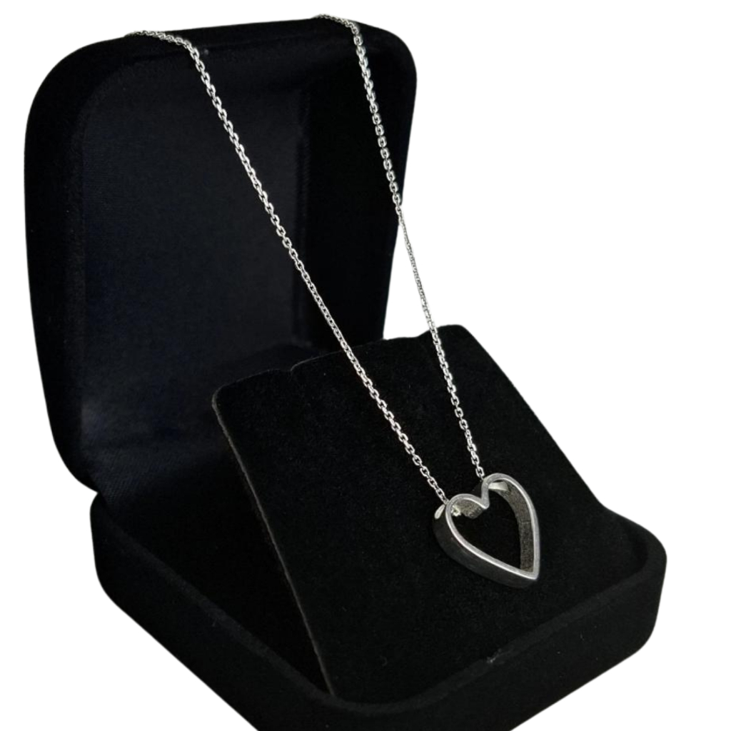 Colar Cadeado com pingente de coração Vazado em Prata 925 45cm Feminino em Oferta na Shopee