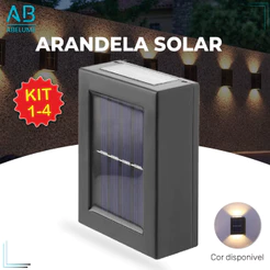 Luminária Arandela Solar IP65 Led 2 Focos de Luz Jardim e Parede Slim c/suporte