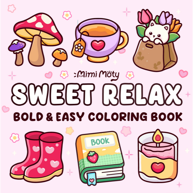 Kit 47 Desenhos de Sweet Relax Para Colorir (Folhas Soltas) Folha A4